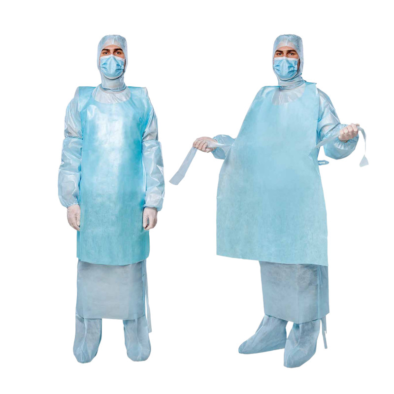 Фартух непромокальний, ламінований спанбонд 45 г/м2, нестерильний,одн.,ТМ"АХІЛЛ"